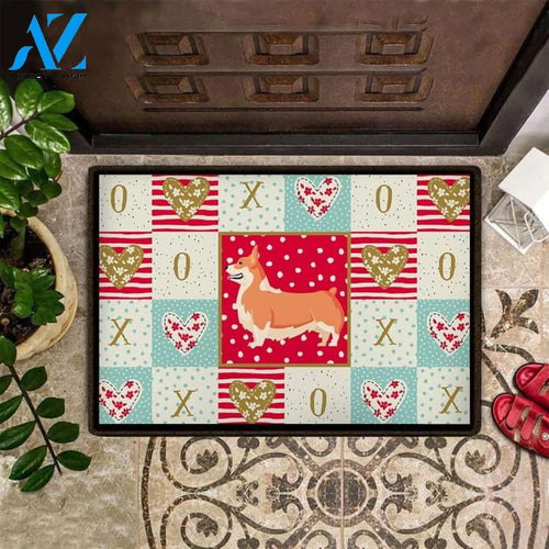 Corgi Valentines Cute Doormat Indoor Outdoor Gift For Wife Gift Home Decor Warm House Gift Welcome Mat Halloween Decor