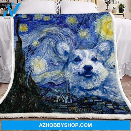 Corgi Vango Style Fleece Blanket