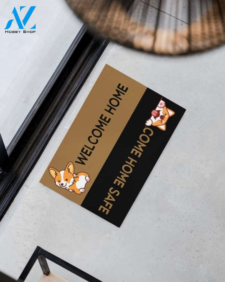 Corgi Welcome Goodbye Doormat Gift For Corgi Dog Lovers Gift For Friend Family Home Decor Warm House Gift Welcome Mat