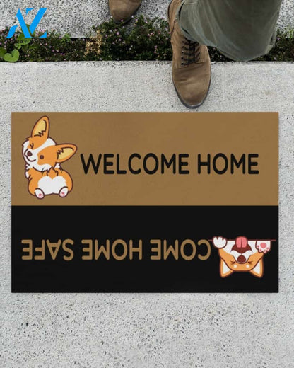 Corgi Welcome Goodbye Doormat Gift For Corgi Dog Lovers Gift For Friend Family Home Decor Warm House Gift Welcome Mat