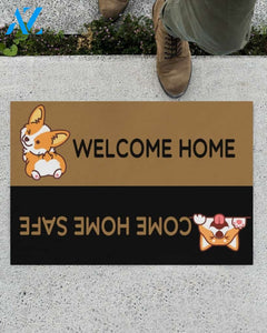 Corgi Welcome Goodbye Doormat Gift For Corgi Dog Lovers Gift For Friend Family Home Decor Warm House Gift Welcome Mat