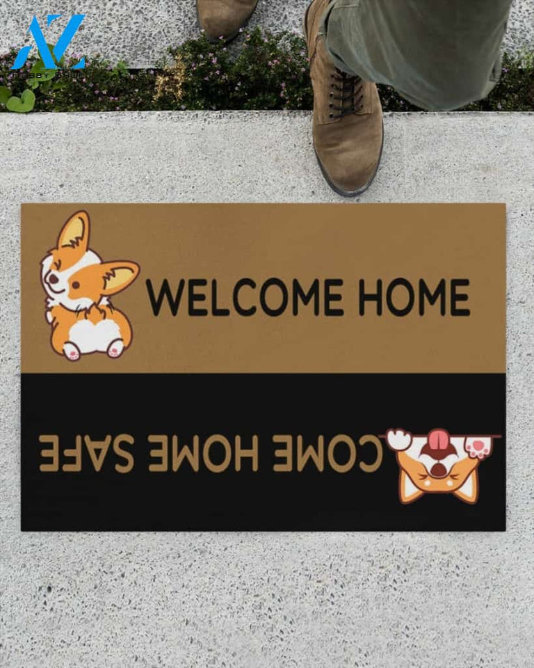 Corgi Welcome Goodbye Doormat Gift For Corgi Dog Lovers Gift For Friend Family Home Decor Warm House Gift Welcome Mat