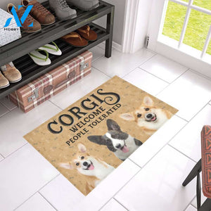 Corgi Welcome People Tolerated Doormat | Welcome Mat | House Warming Gift