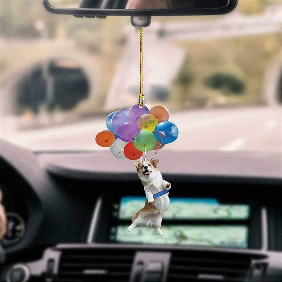 Corgi Dog Fly With Bubbles Car Hanging Ornament Dog Ornament Godmerch