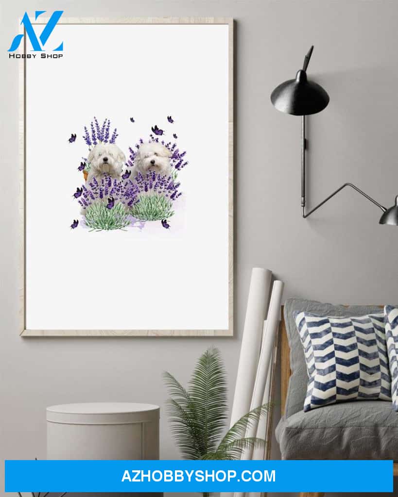 Coton De Tulear With Lavender flower poster