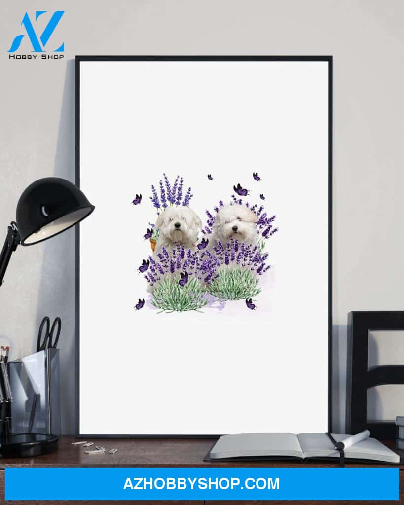 Coton De Tulear With Lavender flower poster