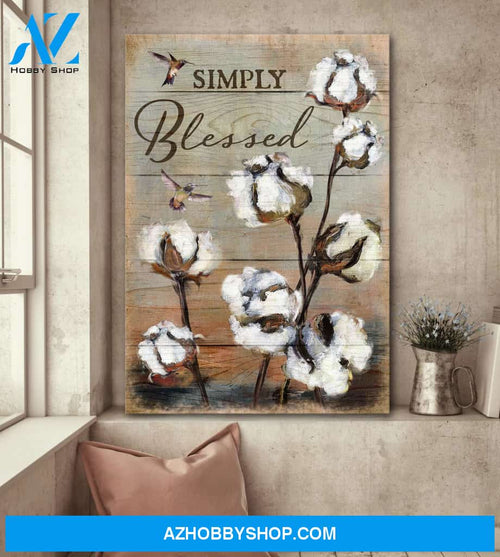 Cotton flower - Simply blessed - Jesus Portrait Canvas Prints, Wall Art
