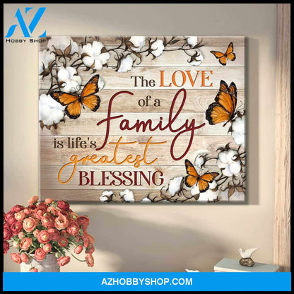 Cotton Flowers and Butterflies Canvas The love of a Family Wall Art Decor