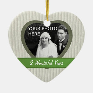 "Cotton" Look 2Nd Wedding Anniversary Ornament