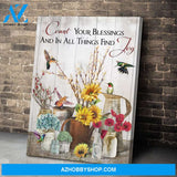 Count Your Blessings - Hummingbird Pemium Wall Art Canvas