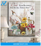 Count Your Blessings - Hummingbird Pemium Wall Art Canvas