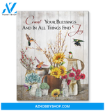 Count Your Blessings - Hummingbird Pemium Wall Art Canvas