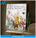 Count Your Blessings - Hummingbird Pemium Wall Art Canvas