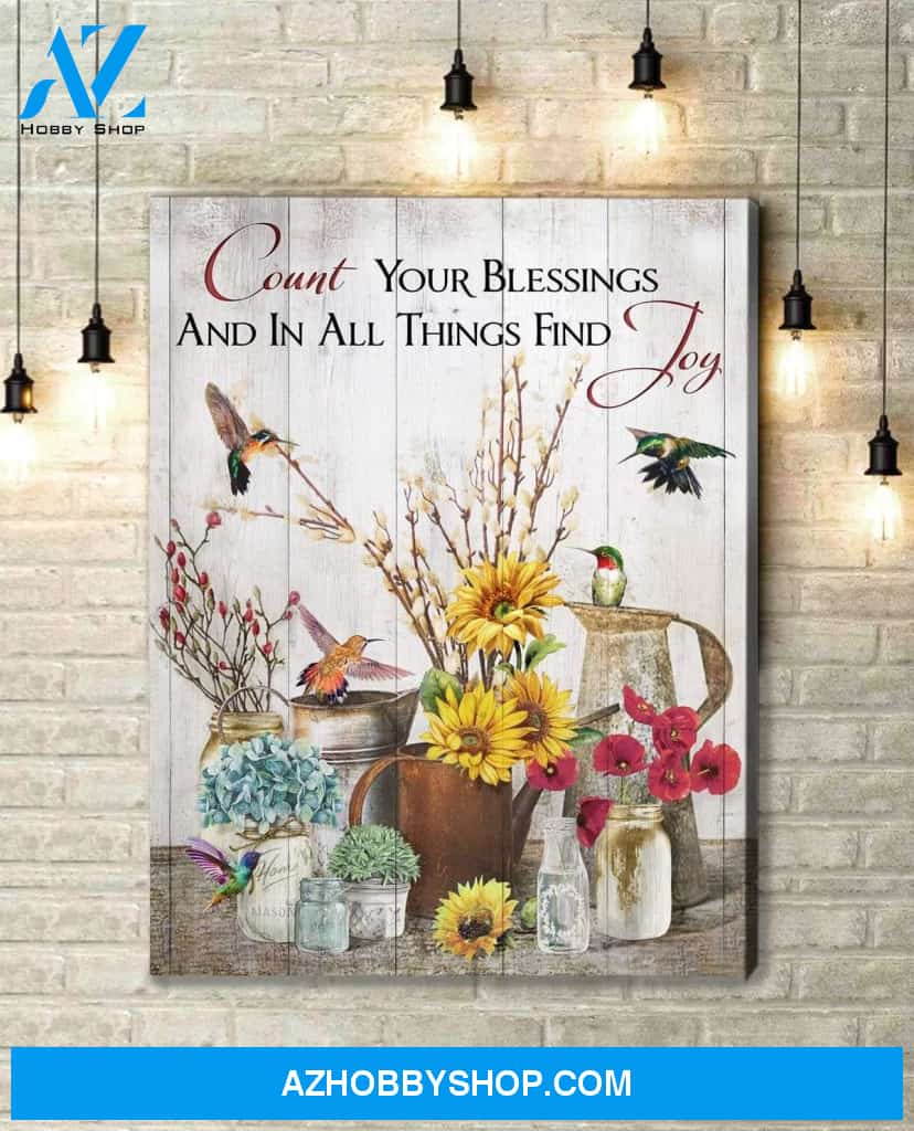 Count Your Blessings - Hummingbird Pemium Wall Art Canvas