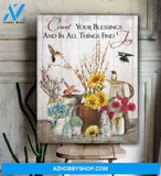 Count Your Blessings - Hummingbird Pemium Wall Art Canvas