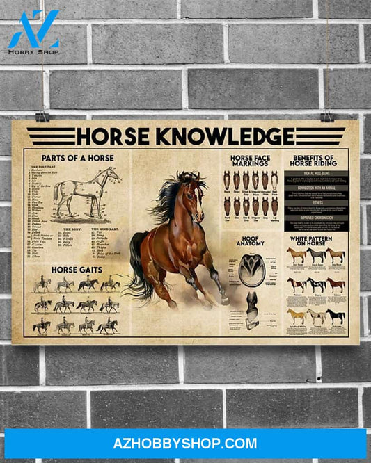 Country Girl Horse Knowledge Horizontal Canvas Decor Wall Art Prints