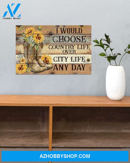 Country Girl I Would Choose Country Life Canvas Decor, Wall Decor Visual Art