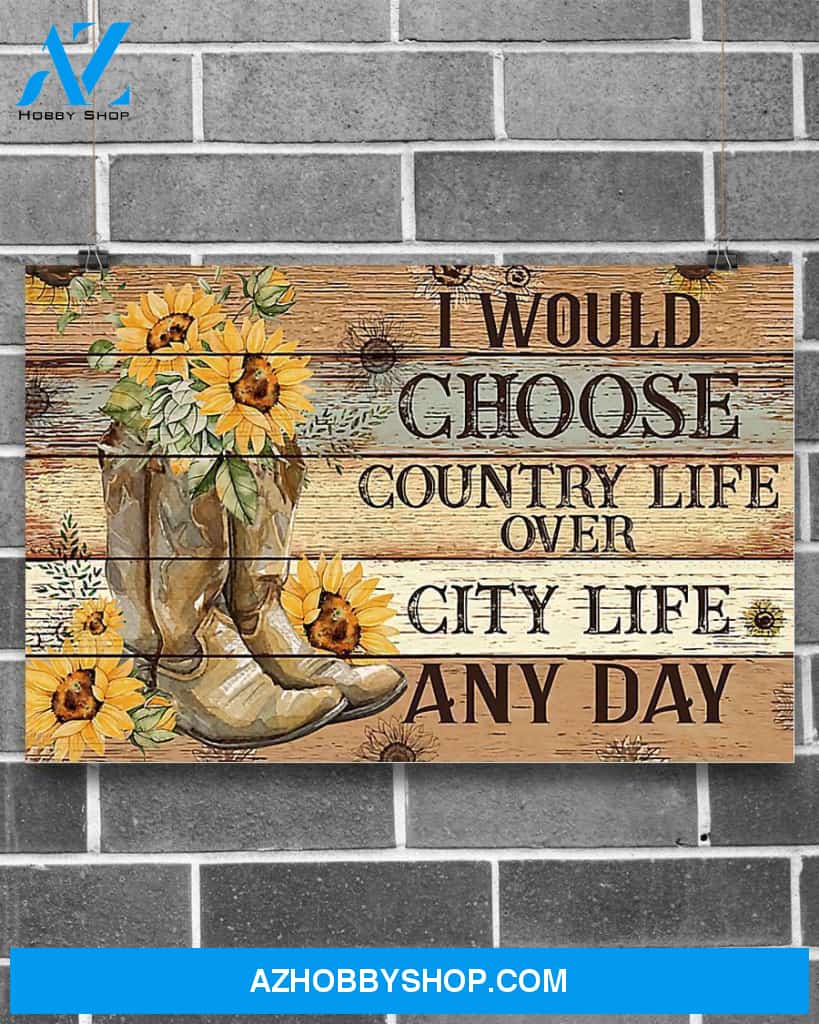 Country Girl I Would Choose Country Life Canvas Decor, Wall Decor Visual Art