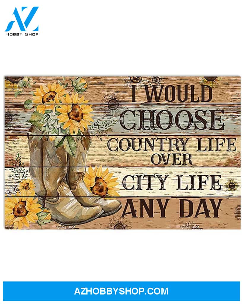 Country Girl I Would Choose Country Life Canvas Decor, Wall Decor Visual Art