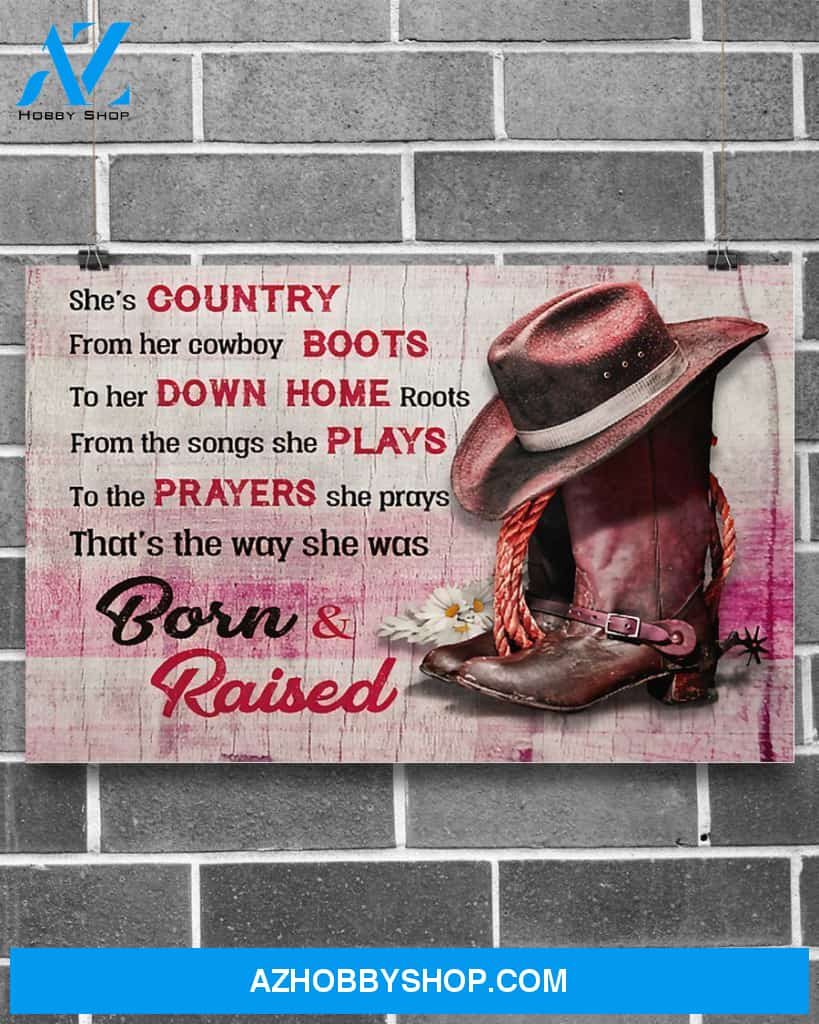 Country Girl She's Country Canvas Prints, Wall Decor Visual Art