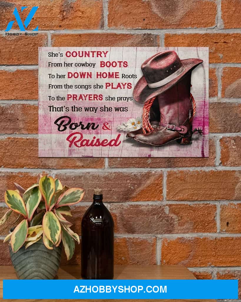 Country Girl She's Country Canvas Prints, Wall Decor Visual Art