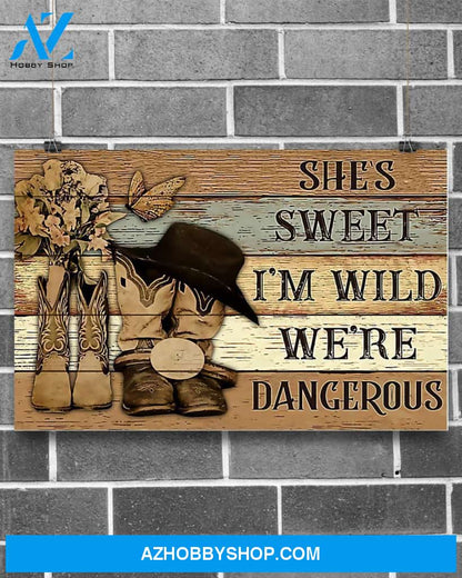 Country Girl She's Sweet I'm Wild We're Dangerous Canvas Prints, Wall Decor Visual Art