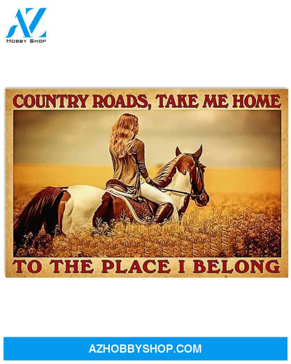 Country Girl The Place I Belong Canvas Prints, Wall Decor Visual Art