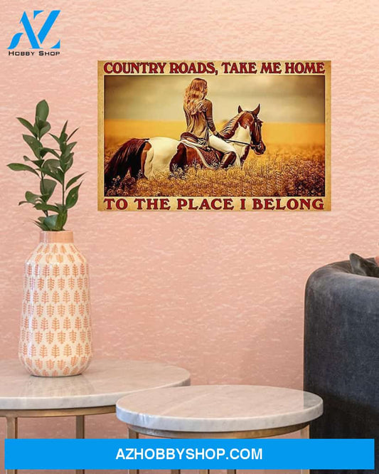 Country Girl The Place I Belong Canvas Prints, Wall Decor Visual Art