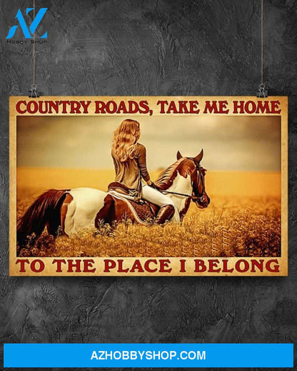Country Girl The Place I Belong Canvas Prints, Wall Decor Visual Art
