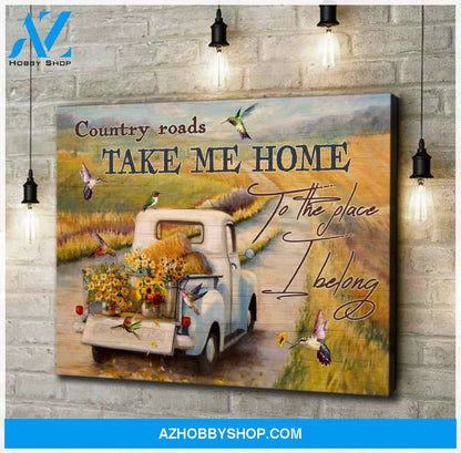 Country Road Hummingbird Wall Art Canvas