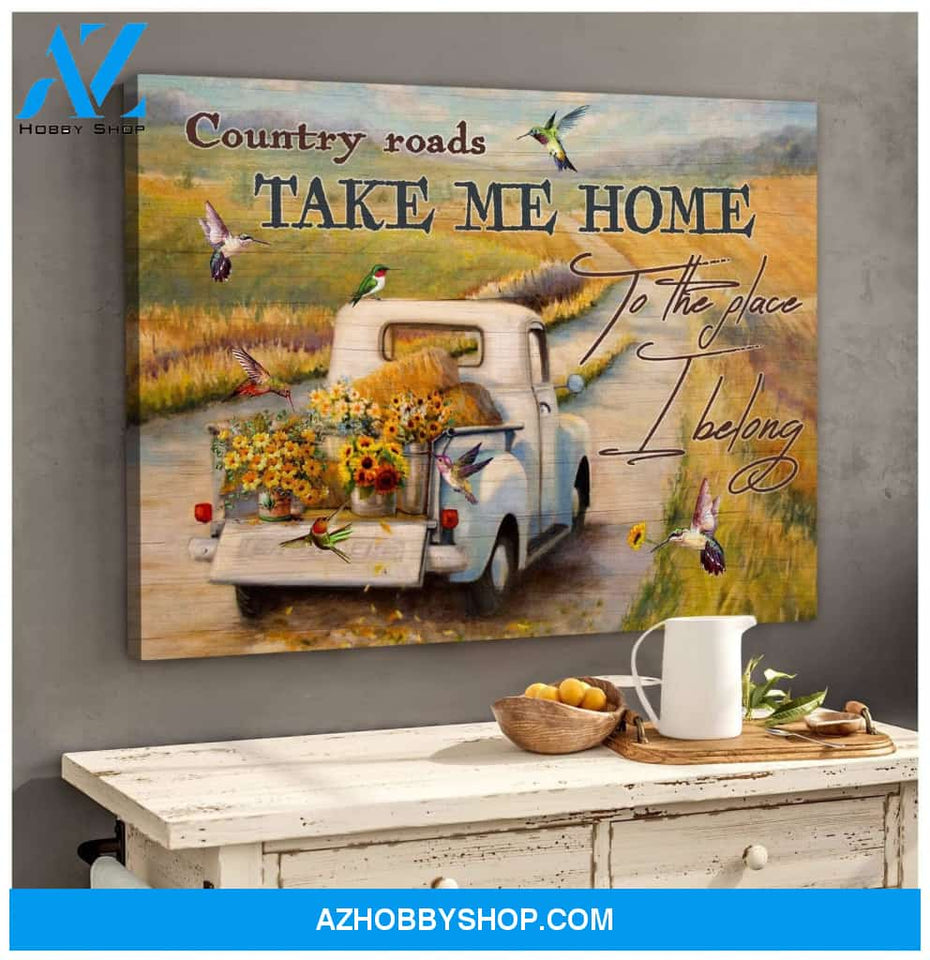 Country Road Hummingbird Wall Art Canvas