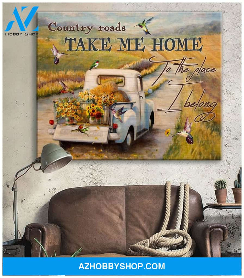 Country Road Hummingbird Wall Art Canvas