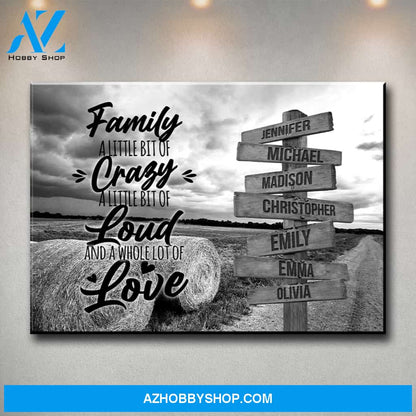 Country Road Saying 2 Multi-Names Premium Canvas