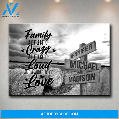 Country Road Saying 2 Multi-Names Premium Canvas