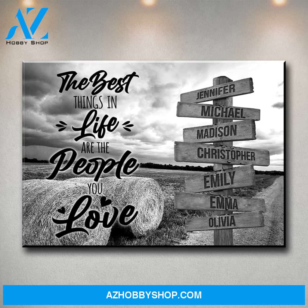 Country Road Saying 3 Multi-Names Premium Canvas