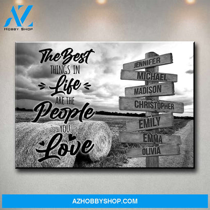 Country Road Saying 3 Multi-Names Premium Canvas