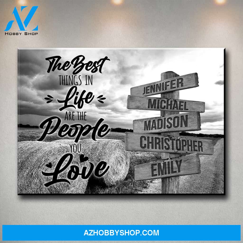 Country Road Saying 3 Multi-Names Premium Canvas