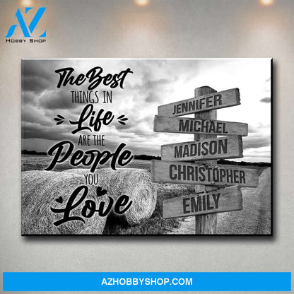 Country Road Saying 3 Multi-Names Premium Canvas