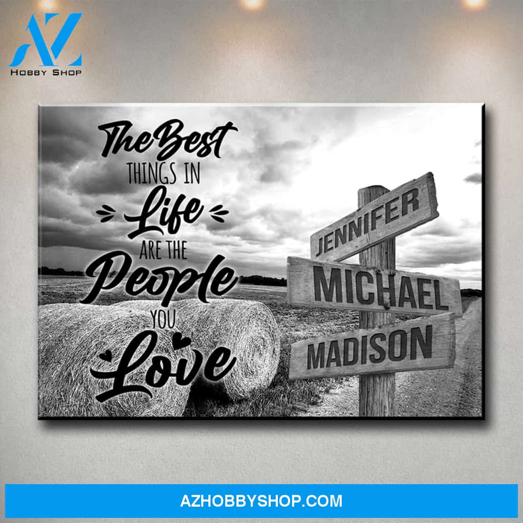 Country Road Saying 3 Multi-Names Premium Canvas