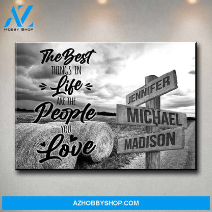 Country Road Saying 3 Multi-Names Premium Canvas