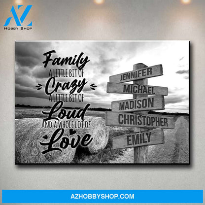 Country Road Saying 2 Multi-Names Premium Canvas