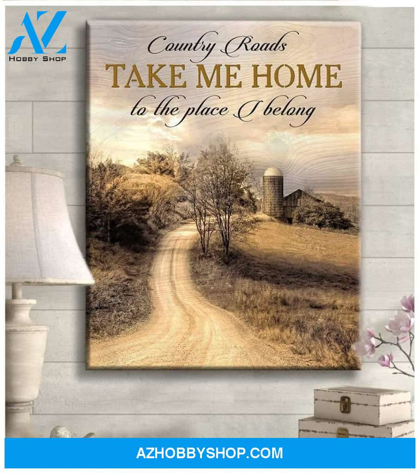 Country Roads Farmer Wall Art Canvas