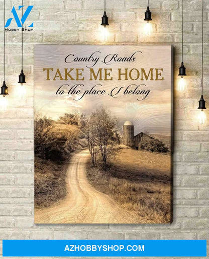 Country Roads Farmer Wall Art Canvas