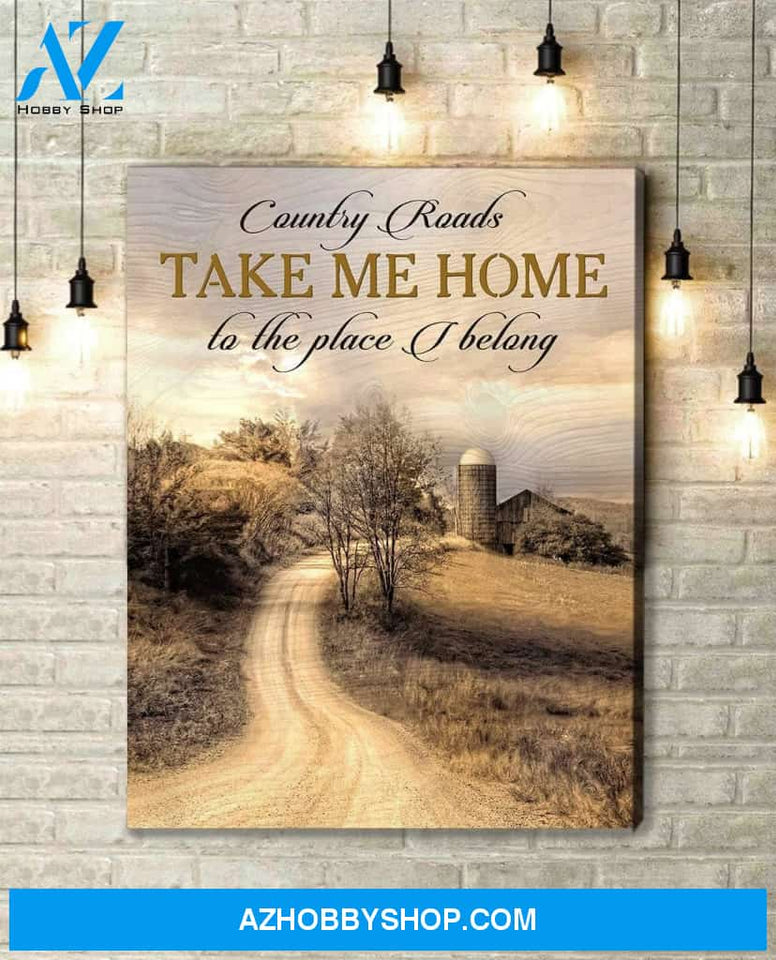 Country Roads Farmer Wall Art Canvas