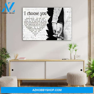 Couple Canvas Wedding Canvas Full Size Canvas Wall Art I Choose You To Do Life With Hand In Hand