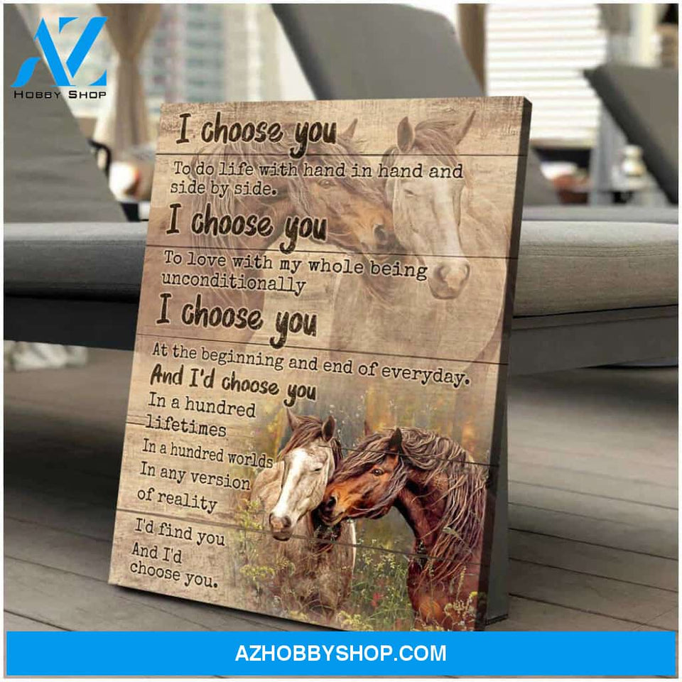 Couple Horses I Choose You Canvas Wall Art Decor