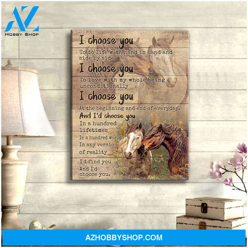 Couple Horses I Choose You Canvas Wall Art Decor