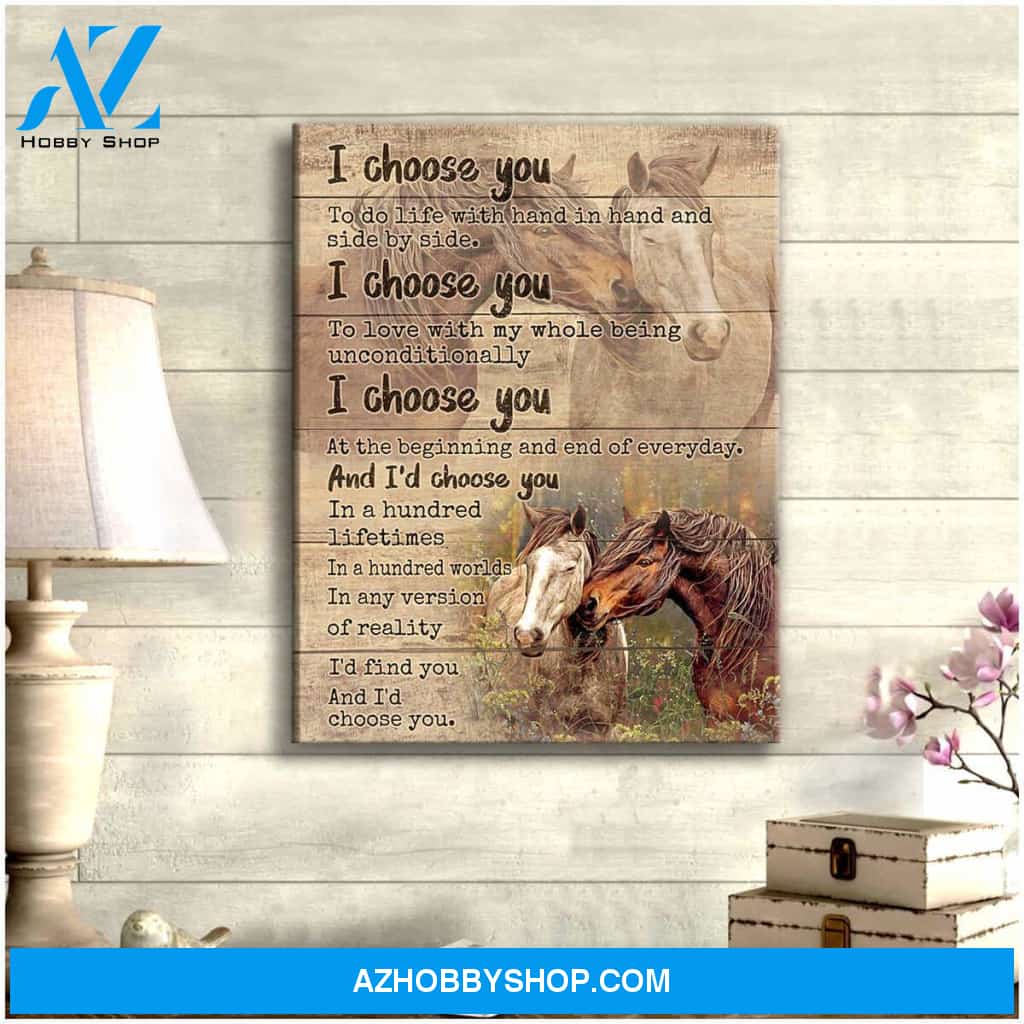 Couple Horses I Choose You Canvas Wall Art Decor