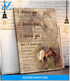 Couple Horses I Choose You Canvas Wall Art Decor