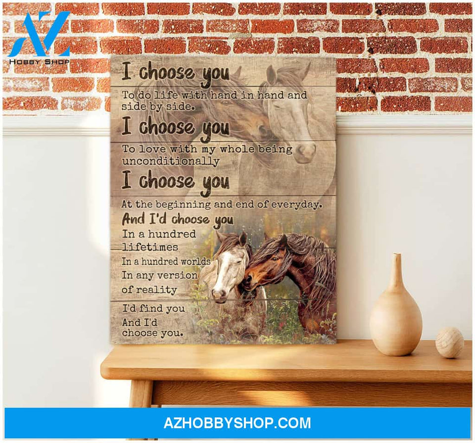 Couple Horses I Choose You Canvas Wall Art Decor